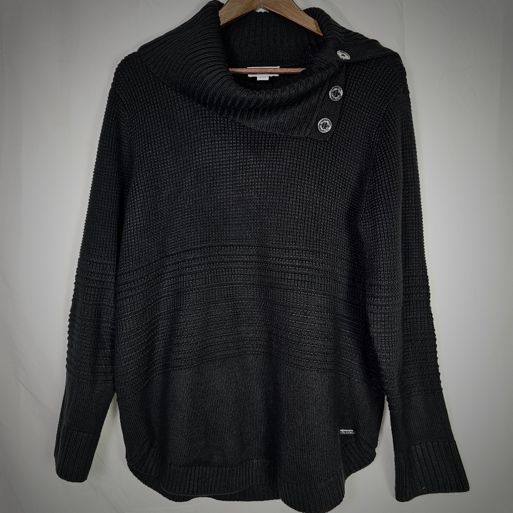 Calvin Klein Foldover Cowl Neck Long Sleeve Tunic Sweater